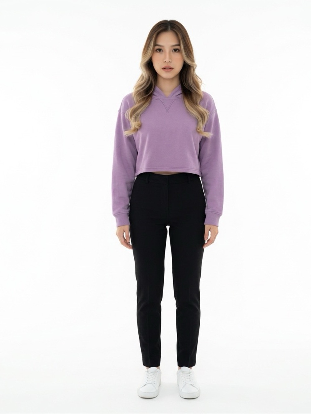 lululemon athletica Cropped Lavender Hoodie Sweater